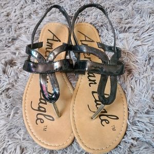 American Eagle Black strap sandals